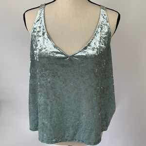 H&M light blue velvet top tank top